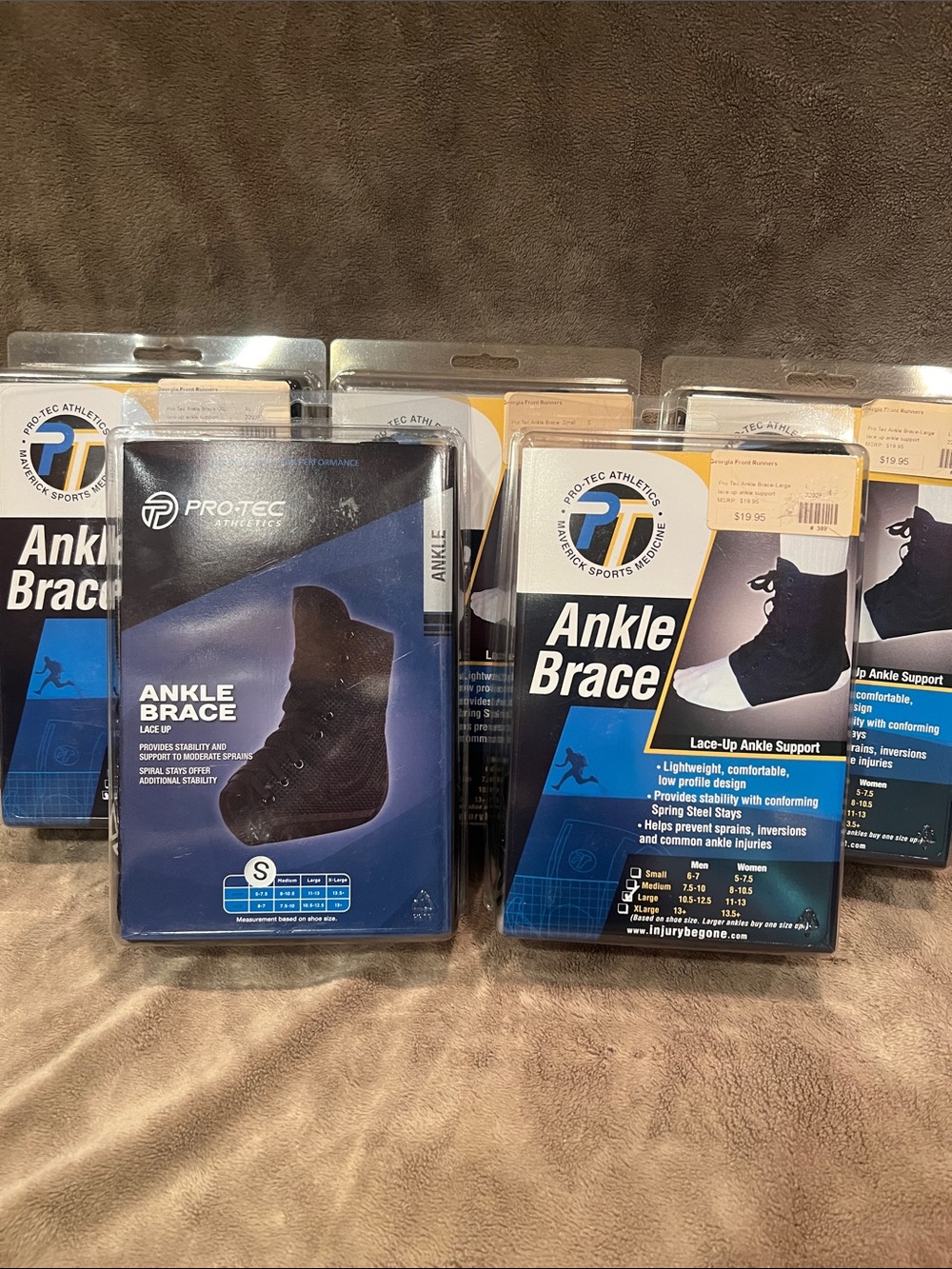 Black Lace-Up Ankle Brace for Men